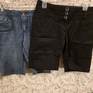 Black and Denim Women's Shorts